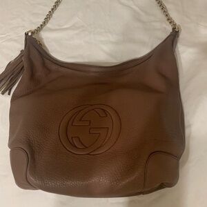 ♦️♦️FlashSale Authentic Slouchy Gorgeous Gucci Rich Taupe Hobo Shoulder Bag